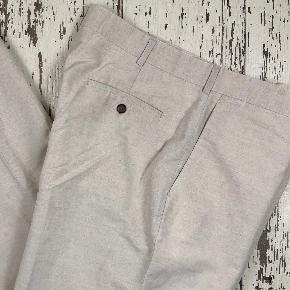 Axist Linen Dress pant men’s 38x30 flat front cream color Linen /cotton blend